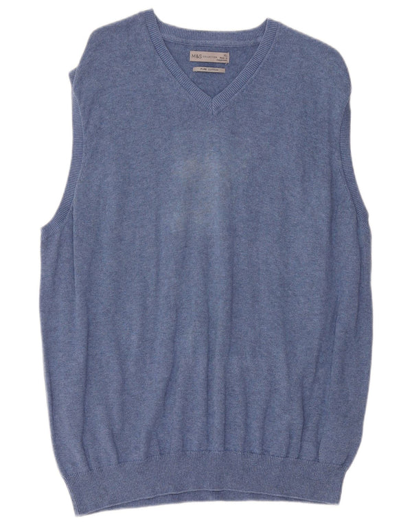 Marks & Spencer Herrevest Tank Top XL Blå Bomuld