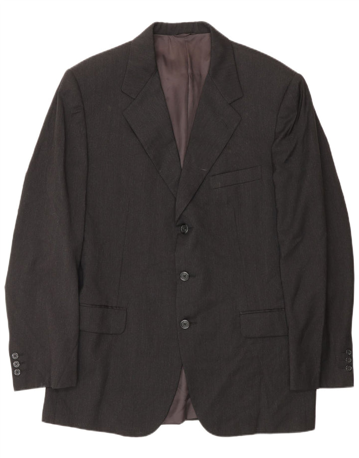 Burberrys Mens 3 Button Blazer Jacket IT 52 Large Grey Wool