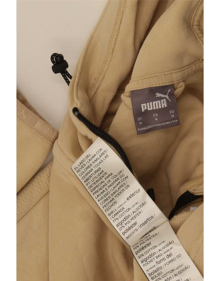 Puma Mens Zip Hoodie Sweater Medium Beige Cotton