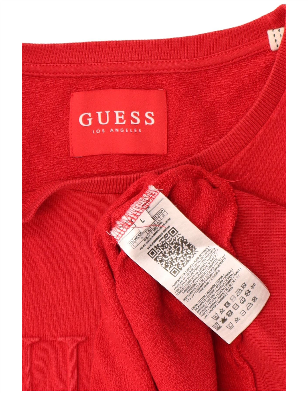Guess Mens Graphic Sweatshirt Jumper Large Red Cotton