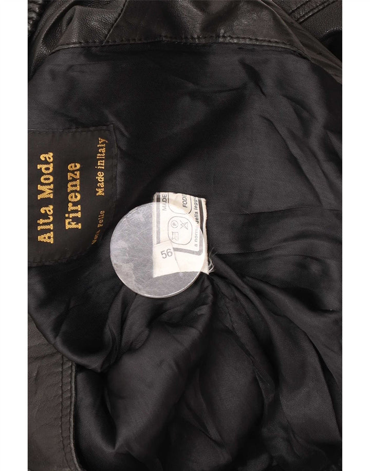 Alta Moda Firenze Mens Leather Jacket IT 56 3XL Black