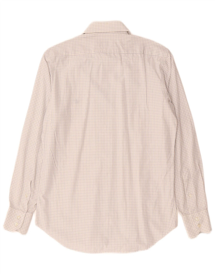 Brooksfield Mens Shirt Size 38 Small White Check Cotton