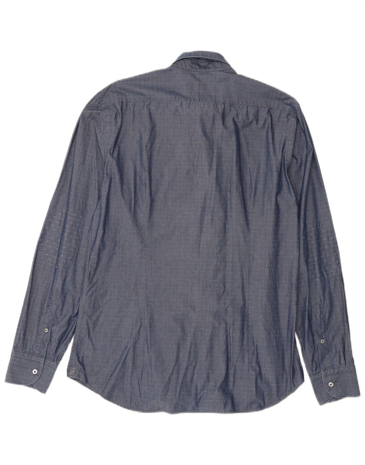 Manuel Ritz Mens Shirt Size 42 16 1/2 Large Blue Cotton