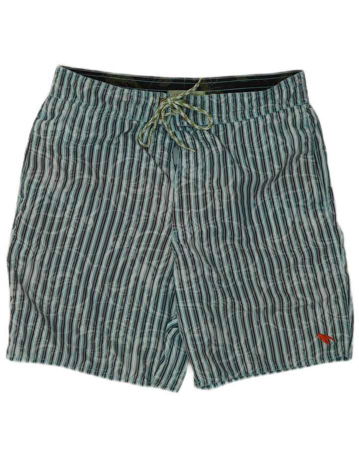 Pantaloncini da bagno da uomo Ted Baker taglia 2 piccolo poliestere gessato blu