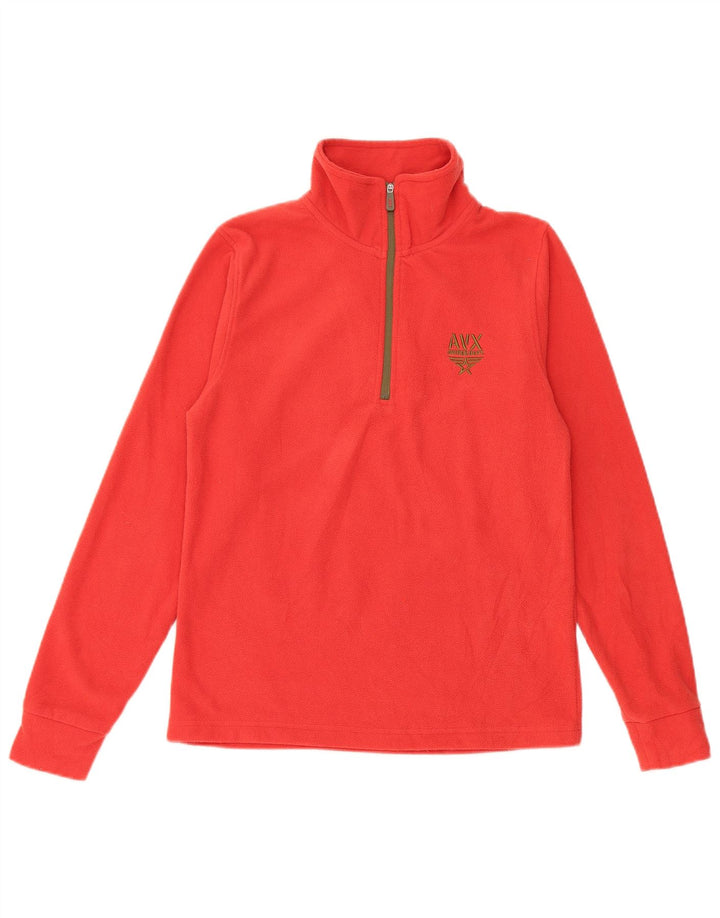 Avirex Womens Zip Neck Fleece Jumper UK 12 Medium Red Polyester