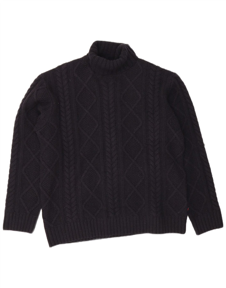 Kappa Mens Roll Neck Jumper Sweater 2XL Navy Blue Wool