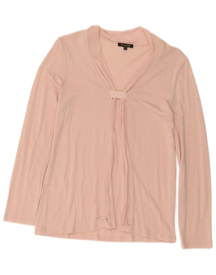 Massimo Dutti Womens Long Sleeve Blouse Top UK 10 Small Pink
