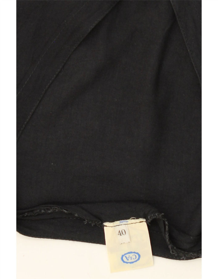 YESSICA Womens Short Sleeve Shirt Blouse EU 40 Medium Black Viscose Vintage Yessica and Second-Hand Yessica from Messina Hembry 