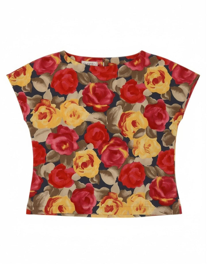 Vintage Womens Blouse Top IT 46 Large Multicoloured Floral Polyester