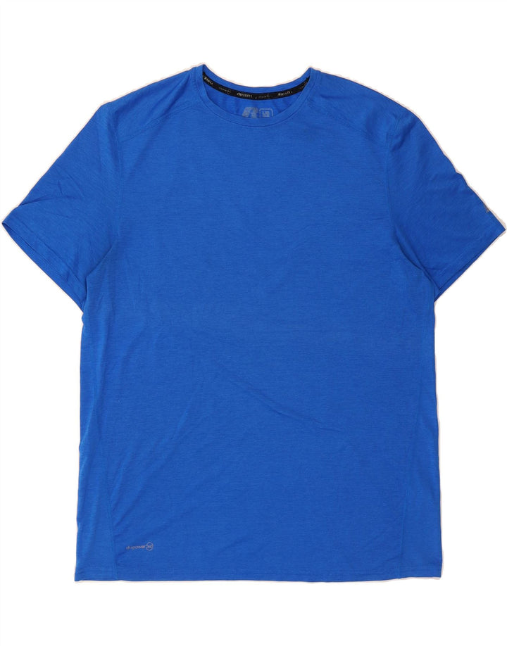 RUSSELL ATHLETIC Mens T-Shirt Top Large Blue Polyester Vintage Russell Athletic and Second-Hand Russell Athletic from Messina Hembry 