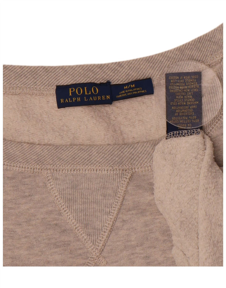 RALPH LAUREN Womens Oversized Sweatshirt Jumper UK 14 Medium Grey Cotton Vintage Ralph Lauren and Second-Hand Ralph Lauren from Messina Hembry 