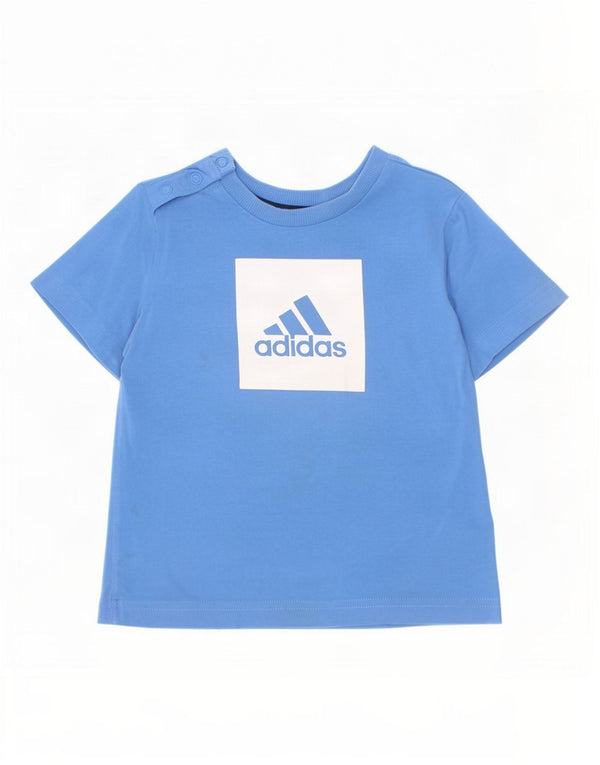 Adidas Baby Boys Grafisk T-Shirt Top 12-18 Måneder Blå Bomuld