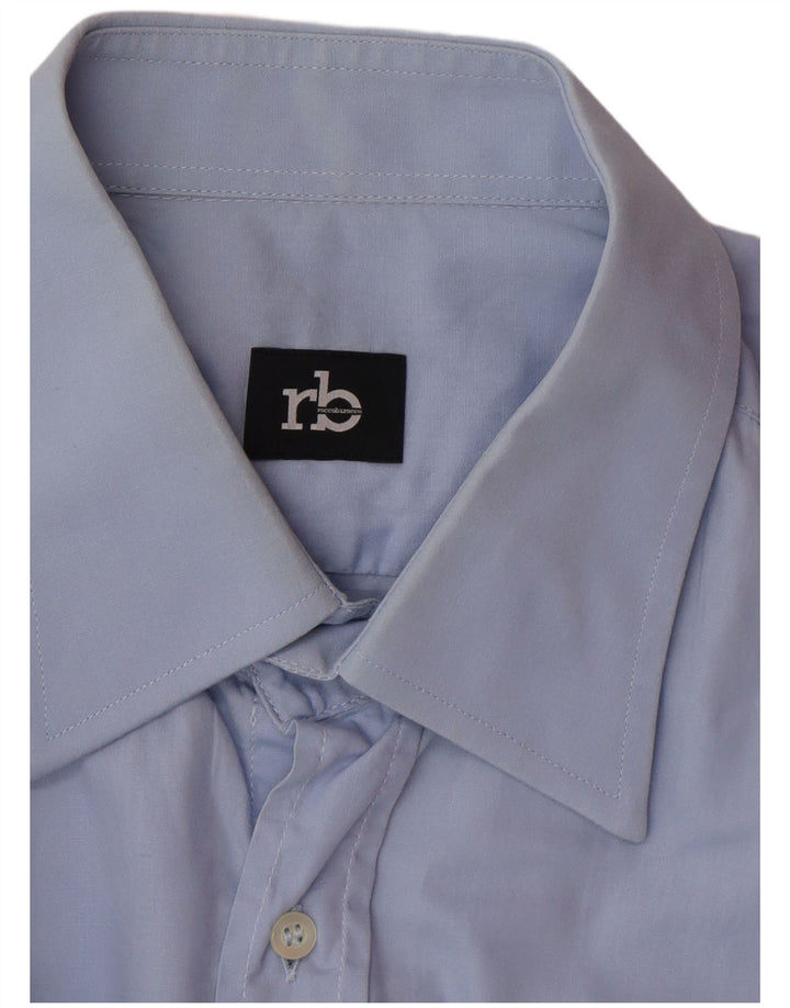 Roccobarocco Herrenhemd Mittelblau