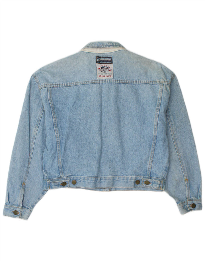 Weipper Womens Crop Denim Jacket UK 16 Large Blue
