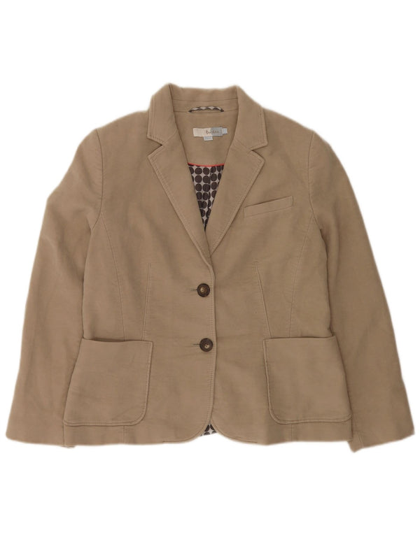 Giacca blazer a 2 bottoni da donna Boden UK 16 grande cotone beige