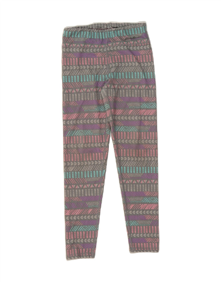 EDDIE BAUER Girls Leggings 10-11 Years Medium Grey Geometric Polyester Vintage Eddie Bauer and Second-Hand Eddie Bauer from Messina Hembry 