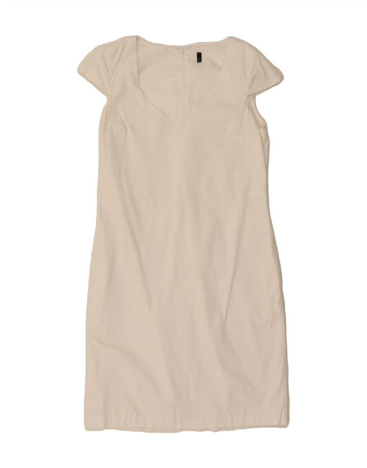 BENETTON Womens Sheath Dress UK 12 Medium White Vintage Benetton and Second-Hand Benetton from Messina Hembry 