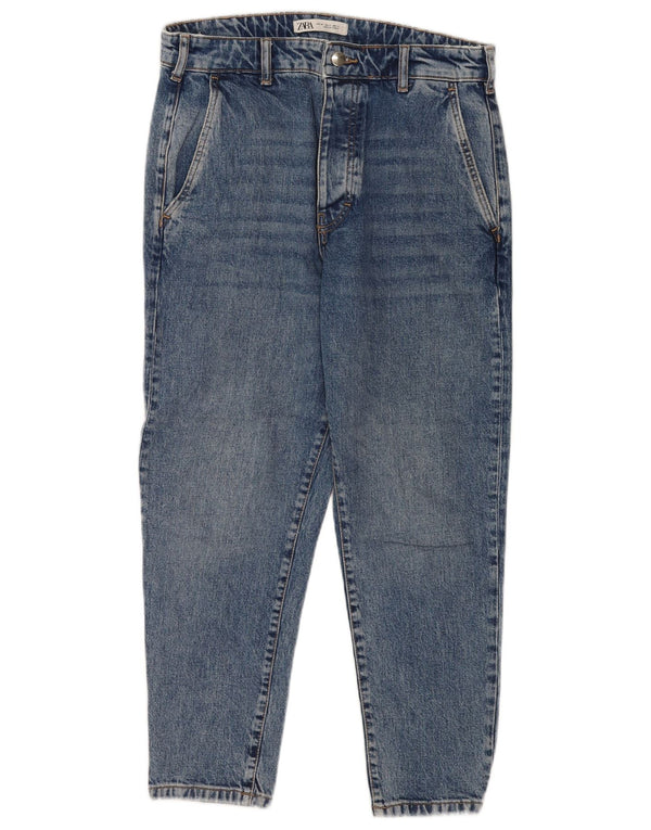 Zara Herre Cropped Tapered Jeans EU 40 Medium W31 L25 Blå