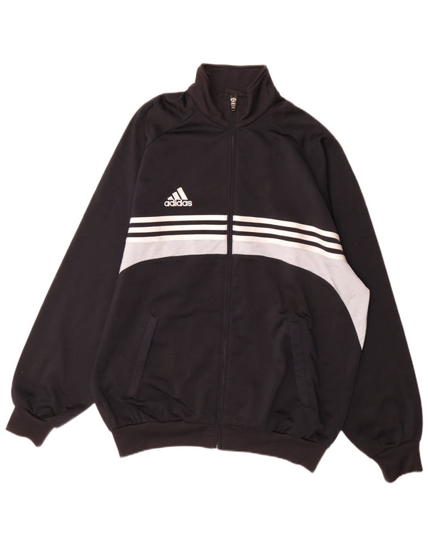 Giacca da tuta da uomo Adidas UK 42/44 Large Nero Colourblock Poliestere