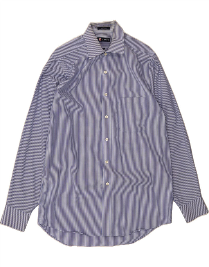 CHAPS Mens Shirt Size 15 15 1/2 Medium Blue Pinstripe Cotton Vintage Chaps and Second-Hand Chaps from Messina Hembry 