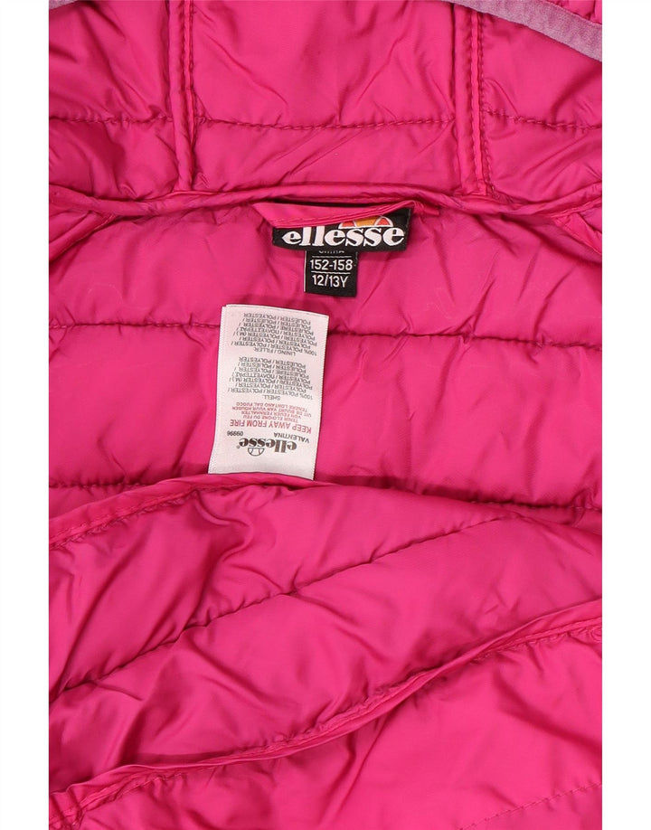 Ellesse Girls Hooded Padded Jacket 12-13 Years Pink Polyester