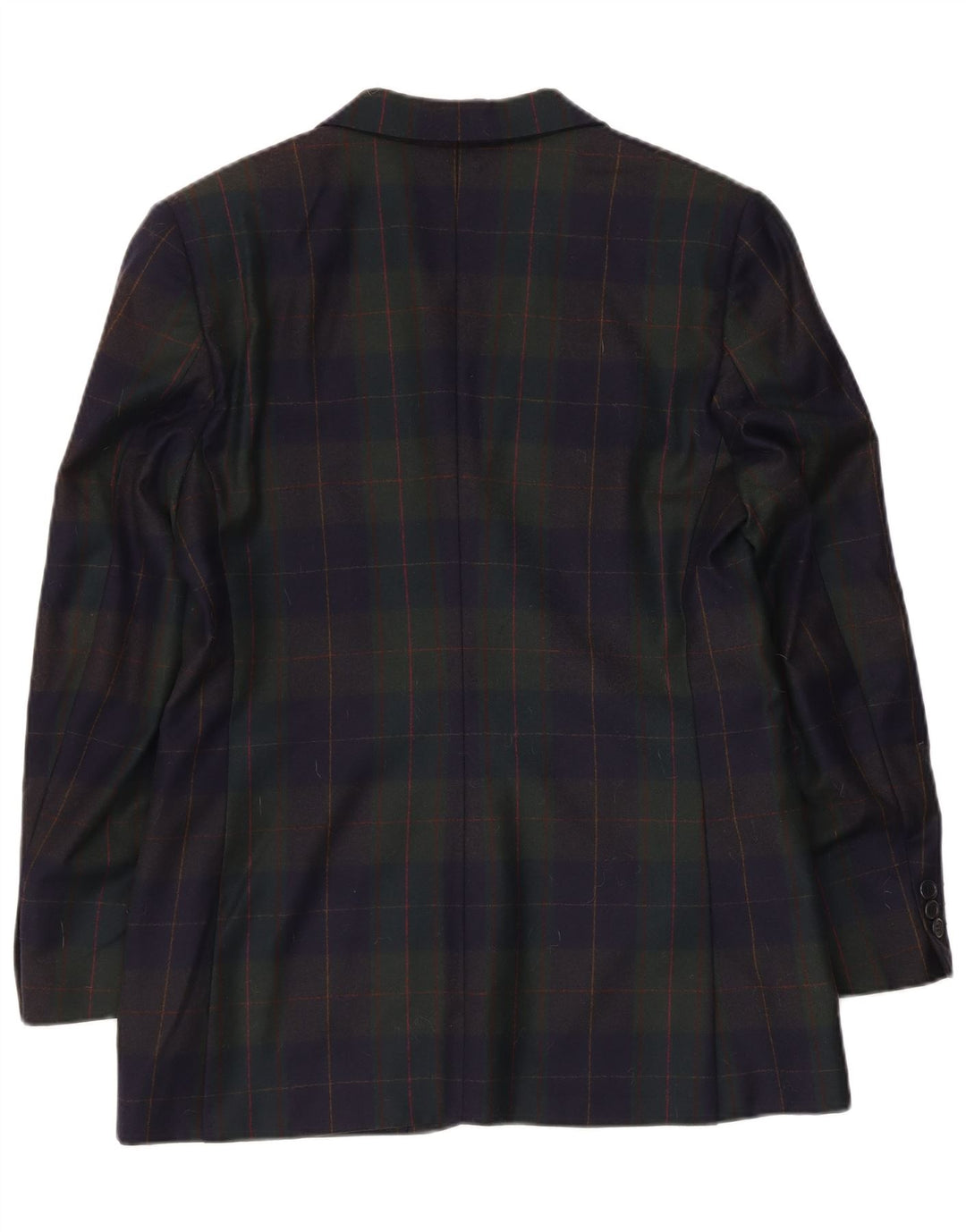 Jaqueta blazer vintage feminina com 3 botões Reino Unido 14 xadrez médio multicolorido