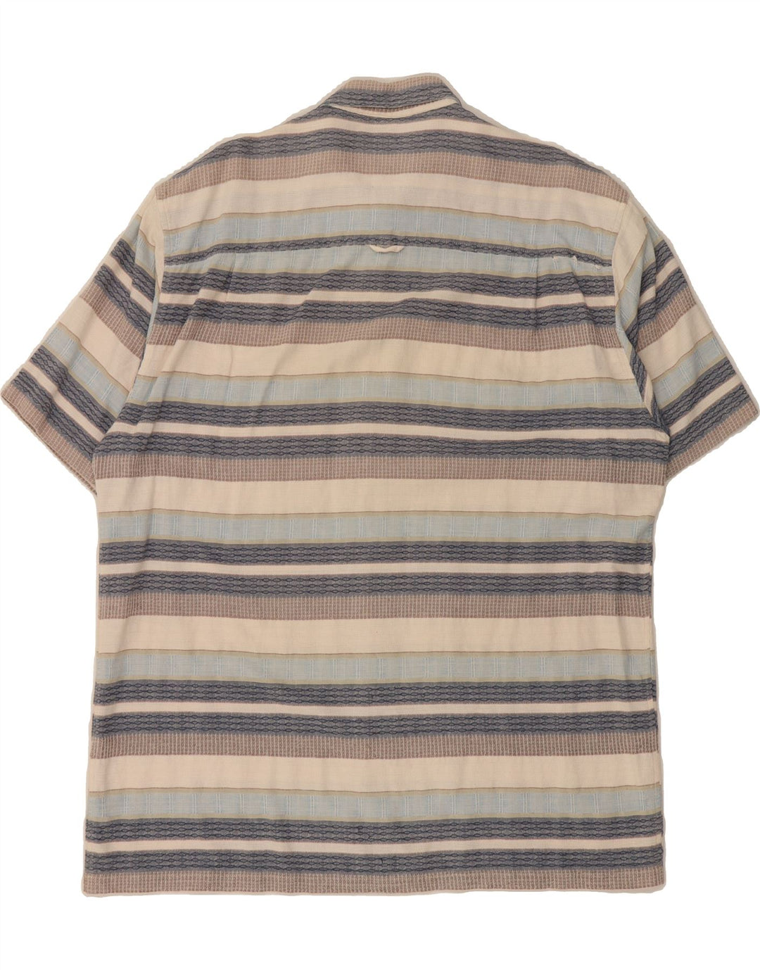 VINTAGE Mens Short Sleeve Shirt XL Multicoloured Striped Vintage Vintage and Second-Hand Vintage from Messina Hembry 
