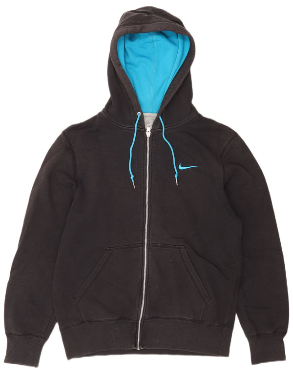 Nike Mens Zip Hoodie Sweater Medium Black Cotton