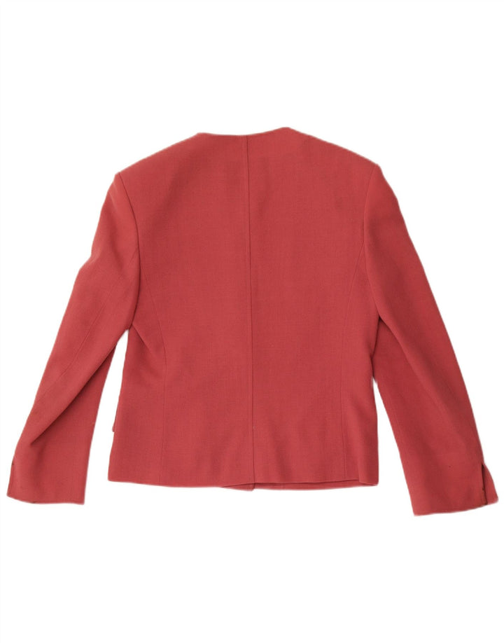 Jaeger Chaqueta Blazer de 4 Botones para Mujer UK 8 Small Pink Wool