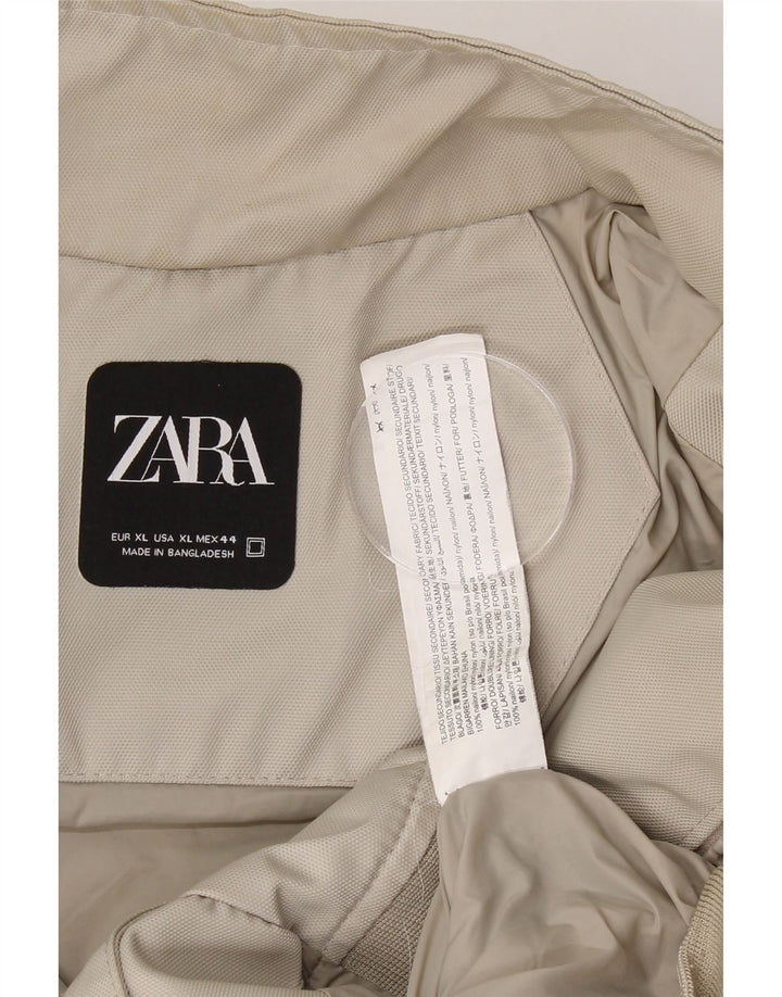 ZARA Mens Bomber Jacket UK 42 XL Beige Nylon Vintage Zara and Second-Hand Zara from Messina Hembry 