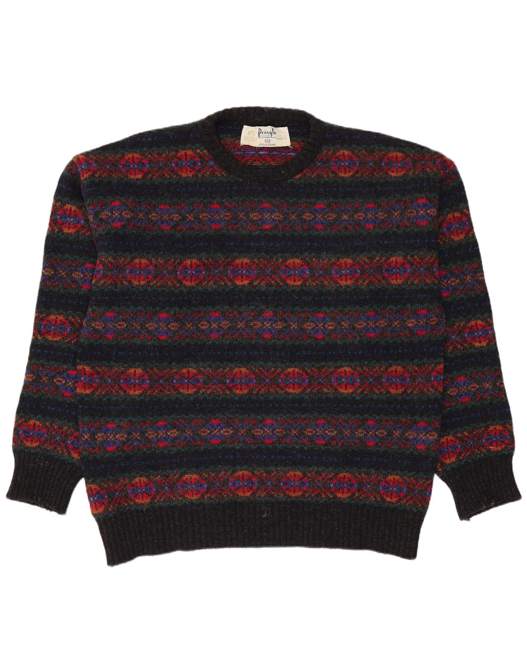 Pringle Mens Crew Neck Jumper Sweater Size 42 Large Multicoloured Fair Isle
