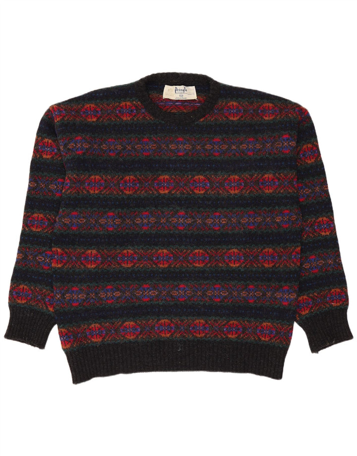 Pringle Mens Crew Neck Jumper Sweater Size 42 Large Multicoloured Fair Isle