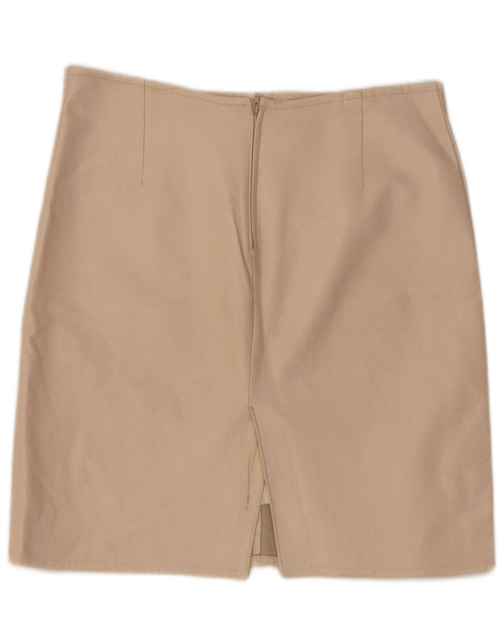 Falda de cuero vintage para mujer W30 Beige medio