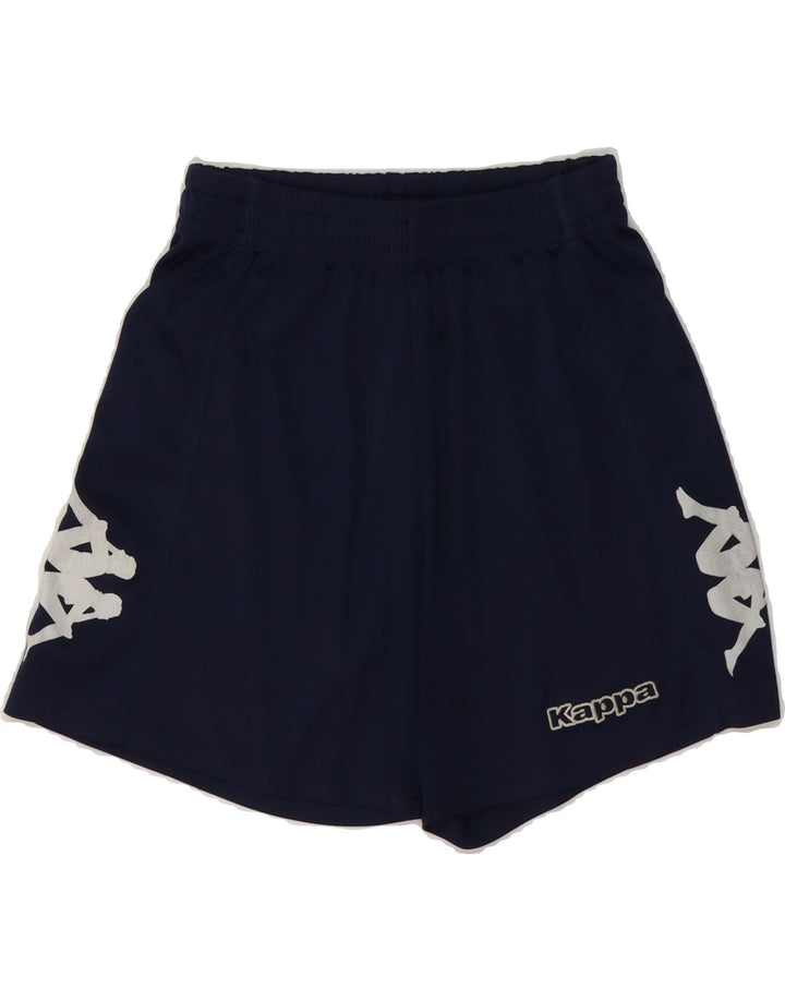 KAPPA Boys Graphic Sport Shorts 11-12 Years Navy Blue Polyester Vintage Kappa and Second-Hand Kappa from Messina Hembry 