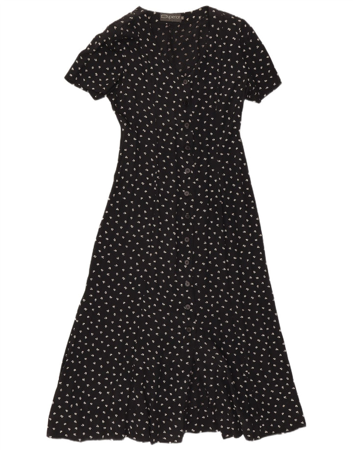 Superior Womens Maxi Dress IT 44 Medium Black Floral