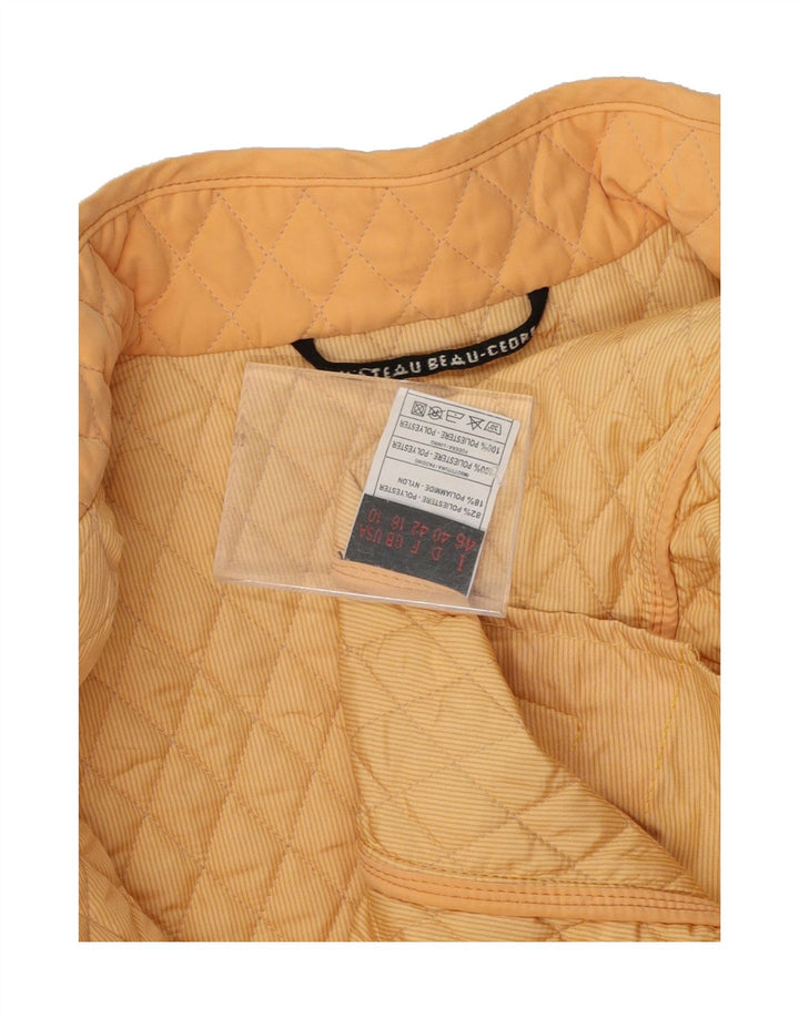 VINTAGE Womens Quilted Gilet UK 16 Large Yellow Polyester Vintage Vintage and Second-Hand Vintage from Messina Hembry 
