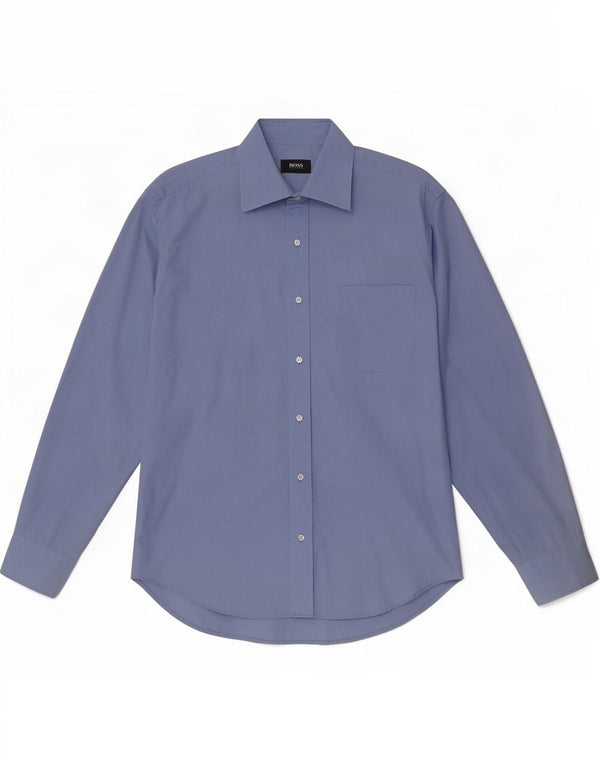 Hugo Boss Chemise Homme Taille 39 15 1/2 Coton Bleu Moyen