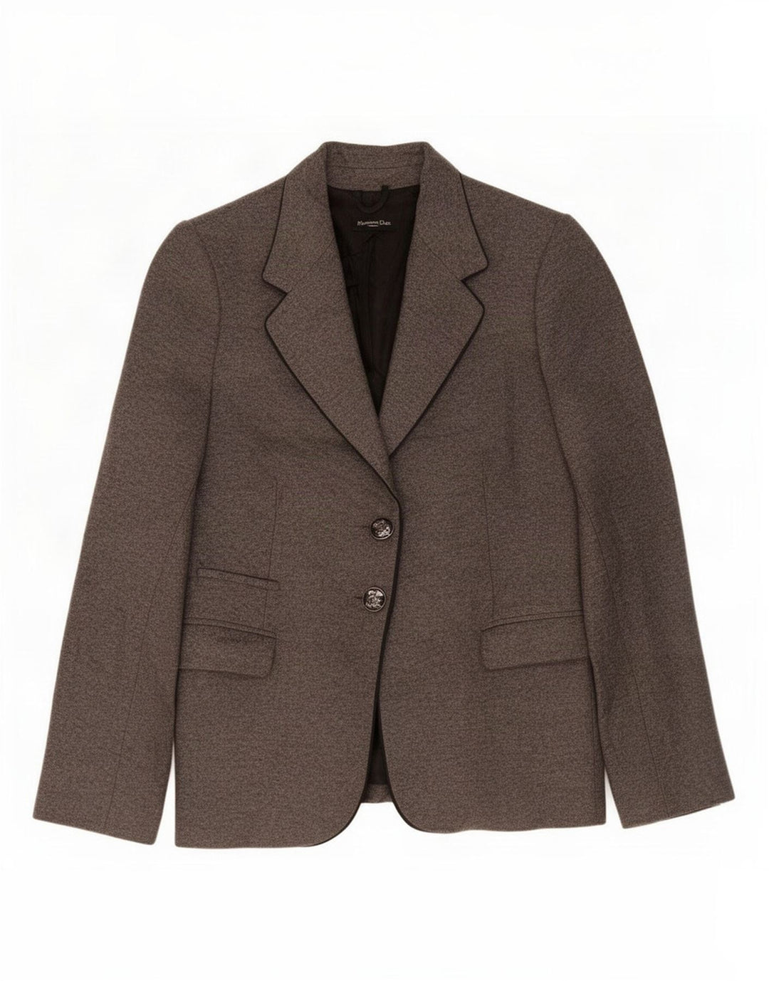 Massimo Dutti Damen 2-Knopf-Blazerjacke EU 44 XL Graue Wolle