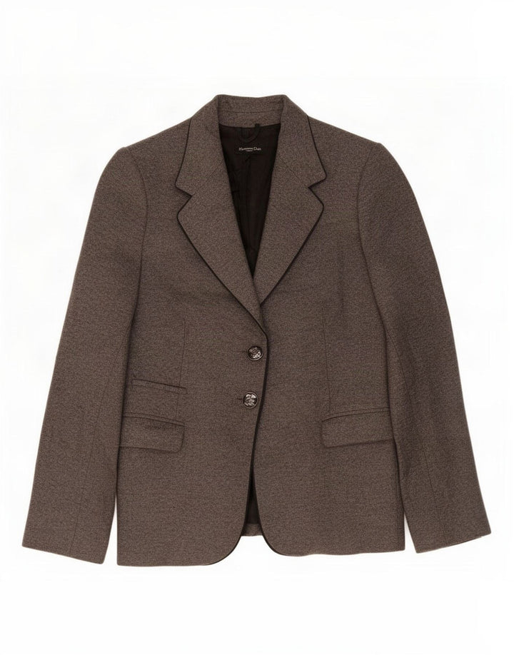 Massimo Dutti Damen 2-Knopf-Blazerjacke EU 44 XL Graue Wolle