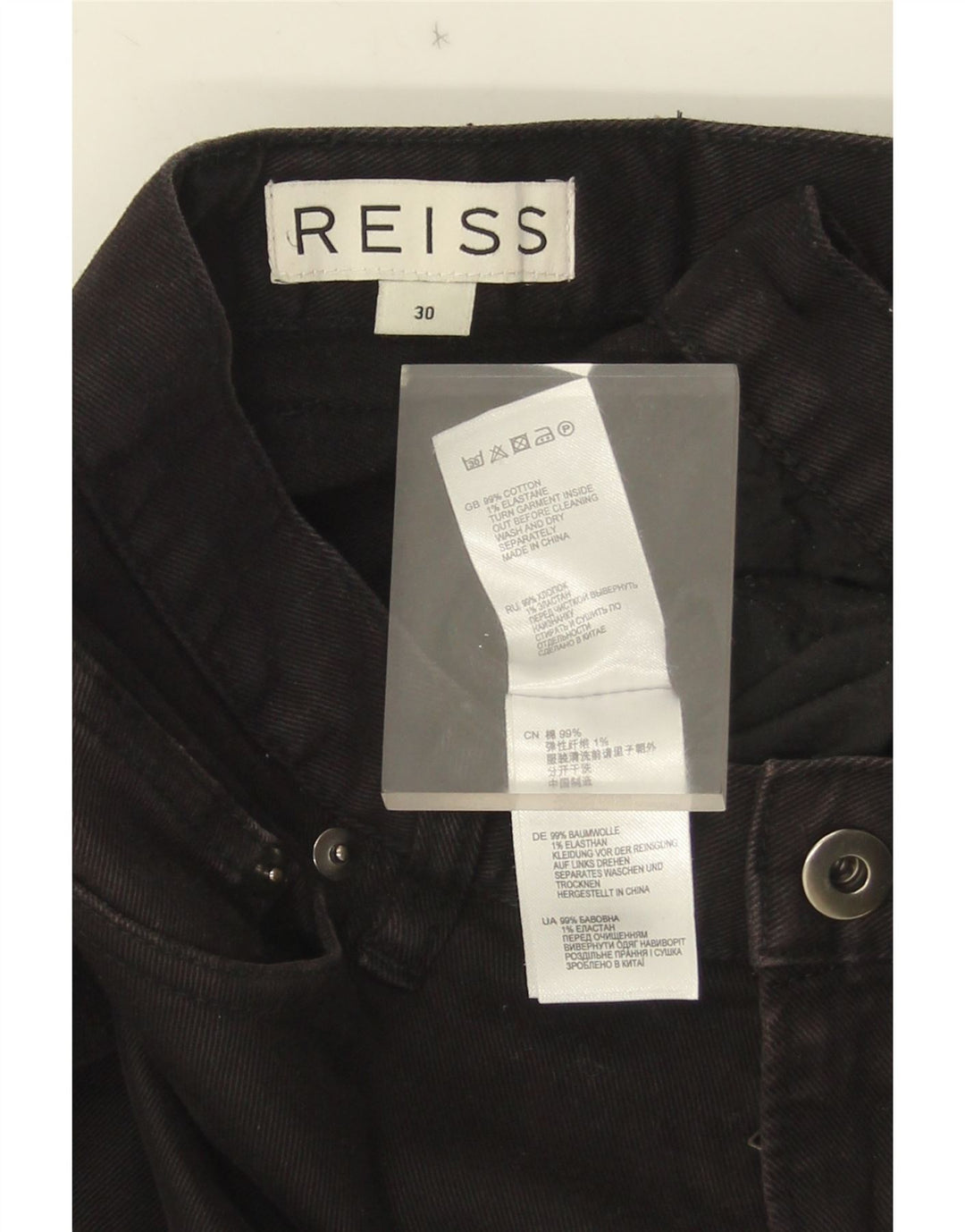 Reiss Womens Shacket Slim Jeans W30 L33 Black Cotton