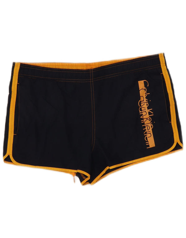 Calvin Klein Mens Graphic Swimming Shorts Small Navy Blue Colourblock