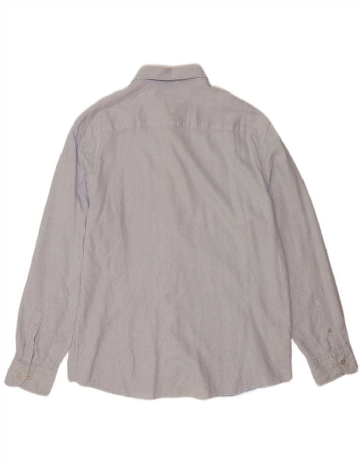 Massimo Dutti Mens Shirt 2XL Blue Spotted Cotton