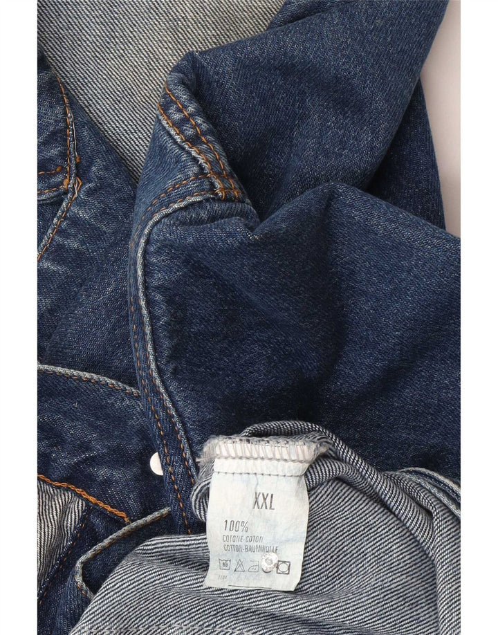 Vintage Mens Denim Jacket UK 44 2XL Blue Cotton