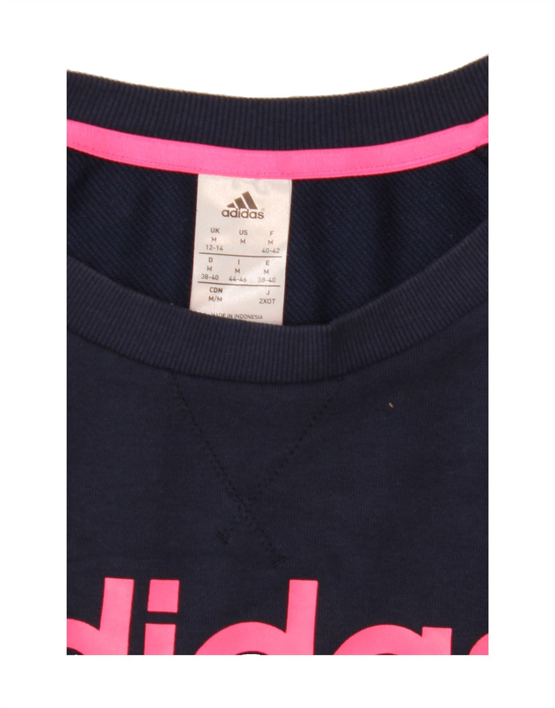 ADIDAS Womens Climalite Sweatshirt Jumper UK 12/14 Medium Navy Blue Vintage Adidas and Second-Hand Adidas from Messina Hembry 