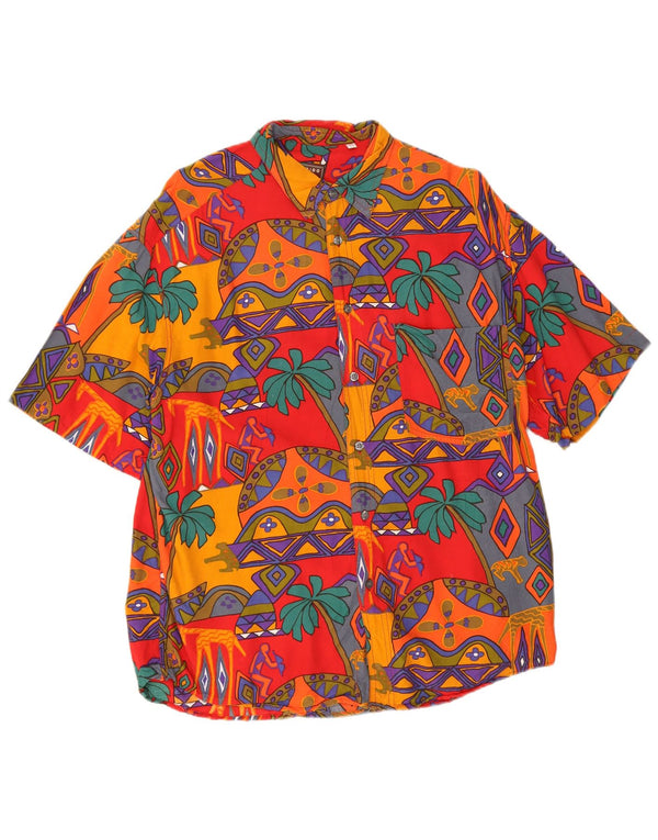 Rodrigo Mens Short Sleeve Shirt Size 41/16 Large Multicoloured Geometric