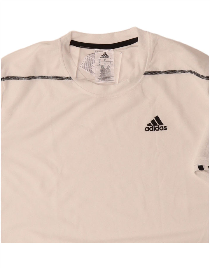 ADIDAS Mens Climalite T-Shirt Top Large White Polyester