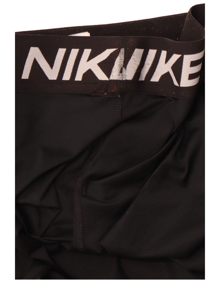 NIKE Womens Dri Fit Graphic Leggings UK 8 Small Black Polyester