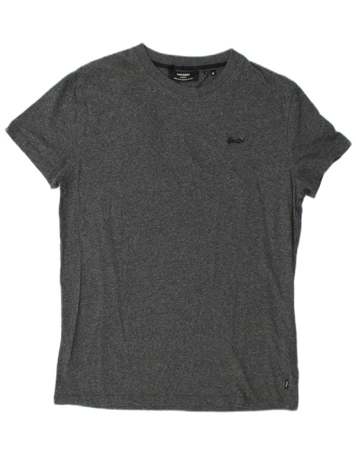 SUPERDRY Mens T-Shirt Top Medium Grey Flecked Cotton