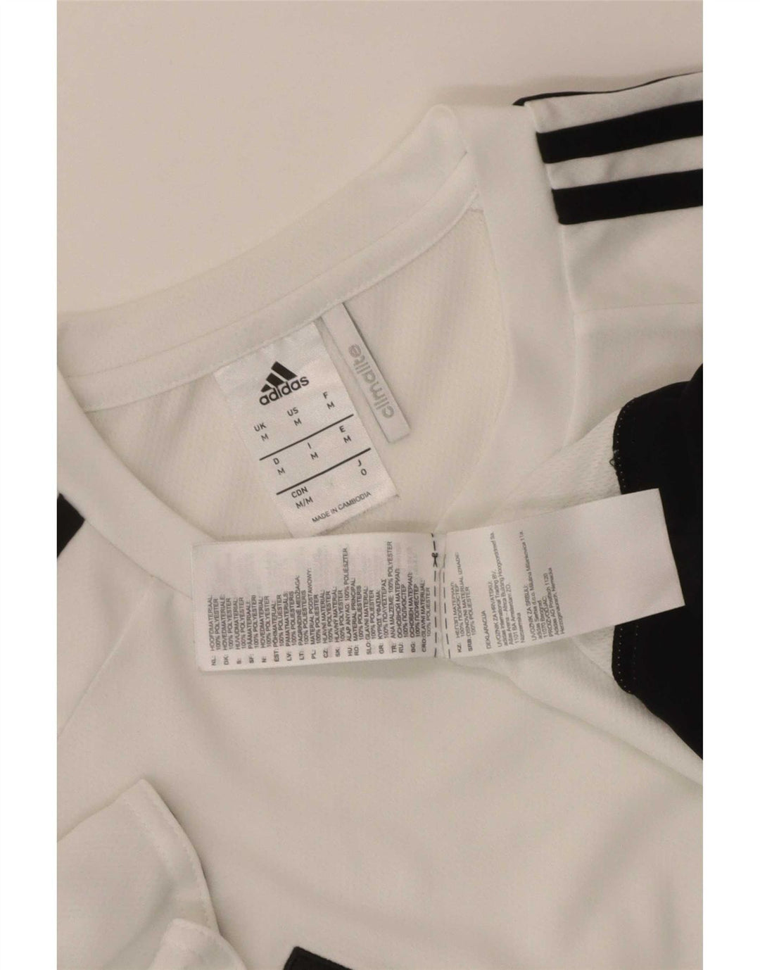 Adidas Mens Climalite T-Shirt Top Medium White Colourblock Polyester