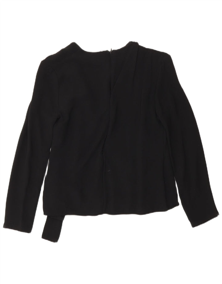French Connection Womens Long Sleeve Wrap Blouse Top UK 8 Small Black